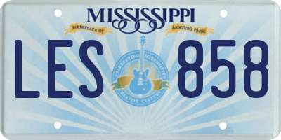 MS license plate LES858