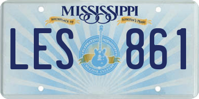 MS license plate LES861