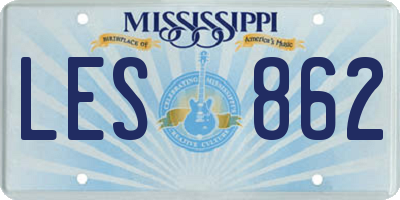 MS license plate LES862