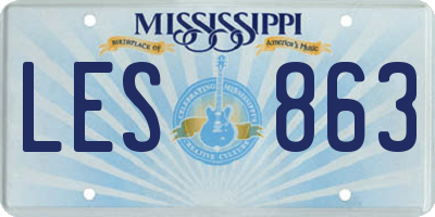 MS license plate LES863