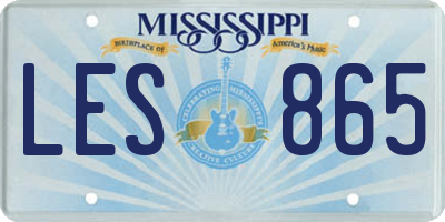 MS license plate LES865