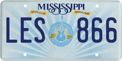 MS license plate LES866