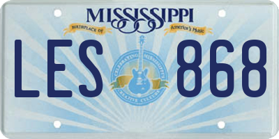 MS license plate LES868
