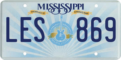 MS license plate LES869