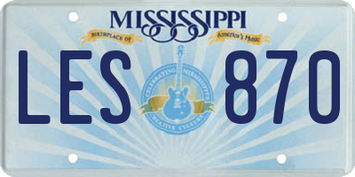 MS license plate LES870