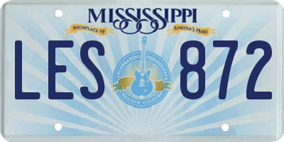 MS license plate LES872