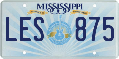MS license plate LES875