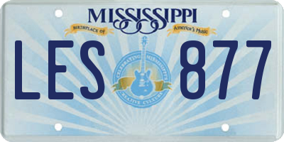 MS license plate LES877