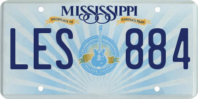 MS license plate LES884