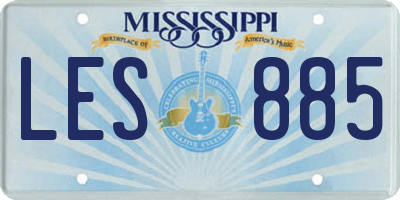 MS license plate LES885