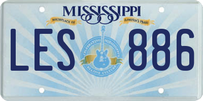 MS license plate LES886