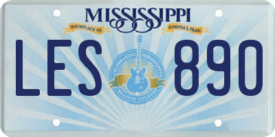 MS license plate LES890