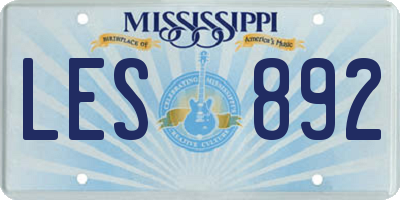 MS license plate LES892