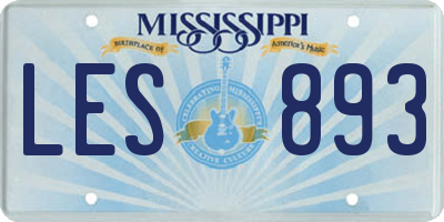 MS license plate LES893