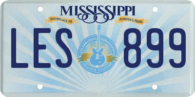 MS license plate LES899