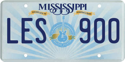 MS license plate LES900