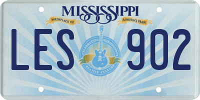 MS license plate LES902