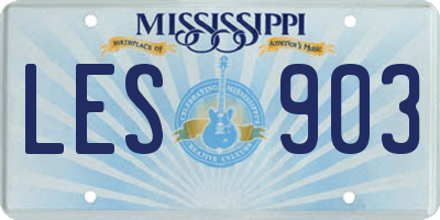 MS license plate LES903