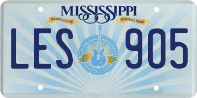 MS license plate LES905
