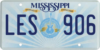 MS license plate LES906