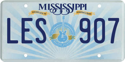 MS license plate LES907
