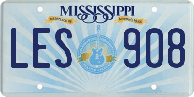 MS license plate LES908