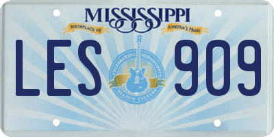 MS license plate LES909