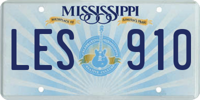 MS license plate LES910