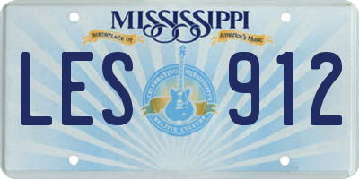 MS license plate LES912