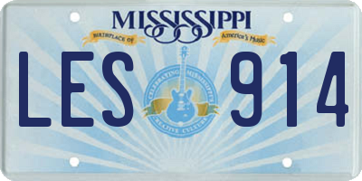 MS license plate LES914
