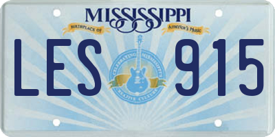 MS license plate LES915