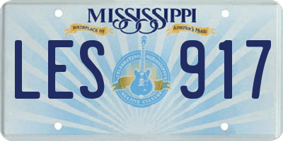 MS license plate LES917