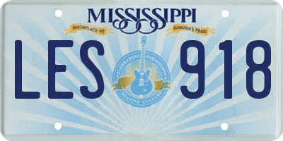 MS license plate LES918