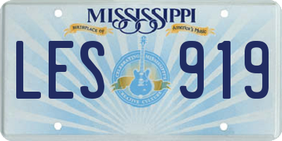 MS license plate LES919