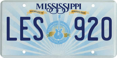 MS license plate LES920