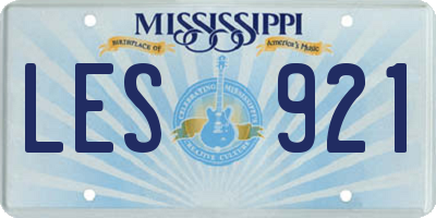 MS license plate LES921