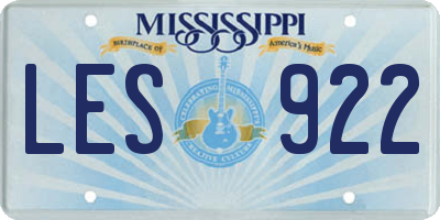 MS license plate LES922