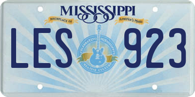 MS license plate LES923