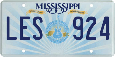 MS license plate LES924