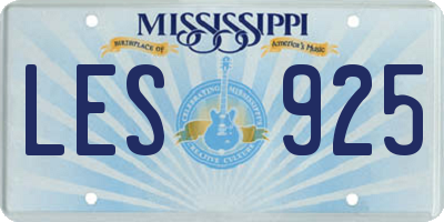 MS license plate LES925