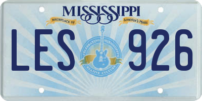MS license plate LES926