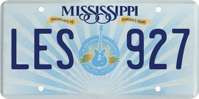 MS license plate LES927