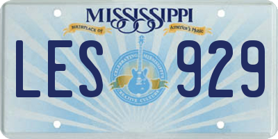 MS license plate LES929