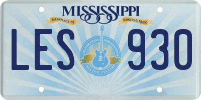 MS license plate LES930