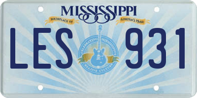 MS license plate LES931