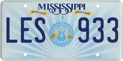MS license plate LES933