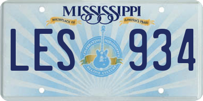 MS license plate LES934