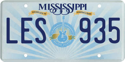 MS license plate LES935