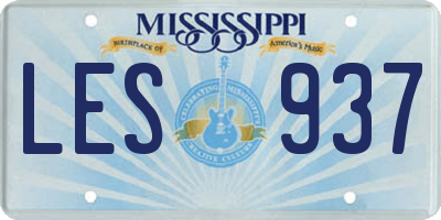 MS license plate LES937