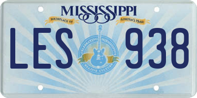 MS license plate LES938